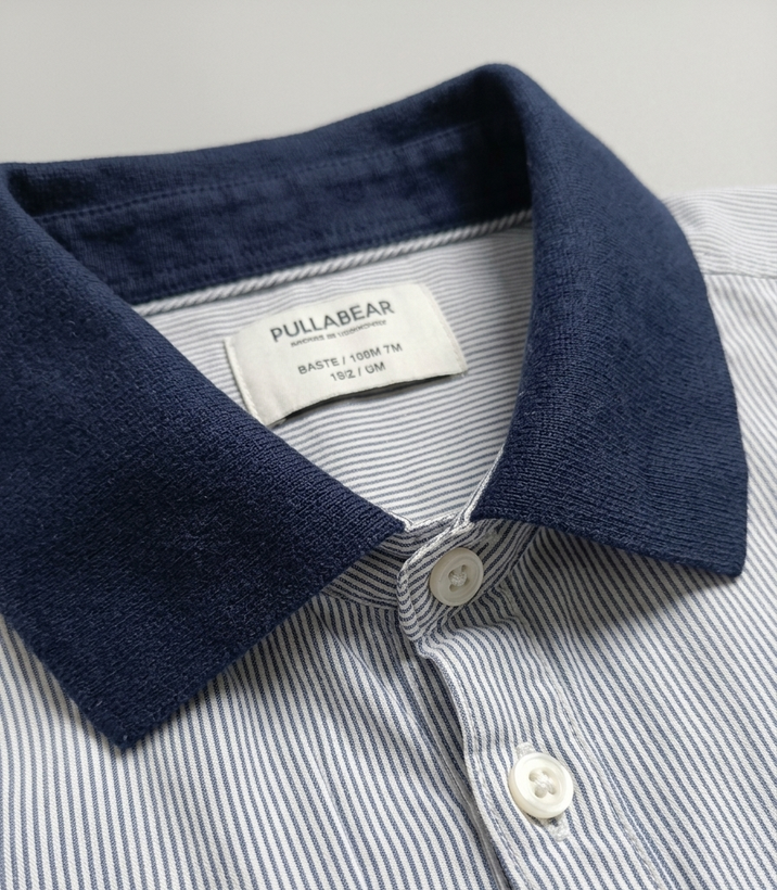 پیراهن مردانه استین کوتاه سه دکمه استوک PULL&BEAR