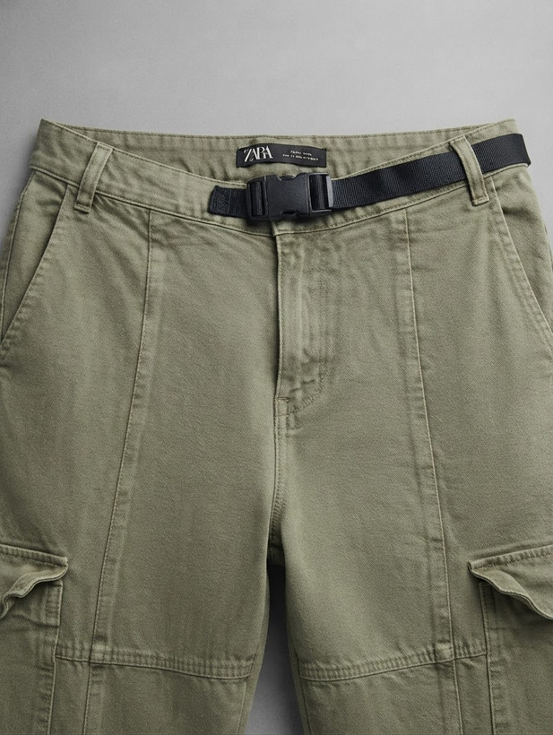 شلوار مردانه کتان کارگو جاگر استوک ZARA