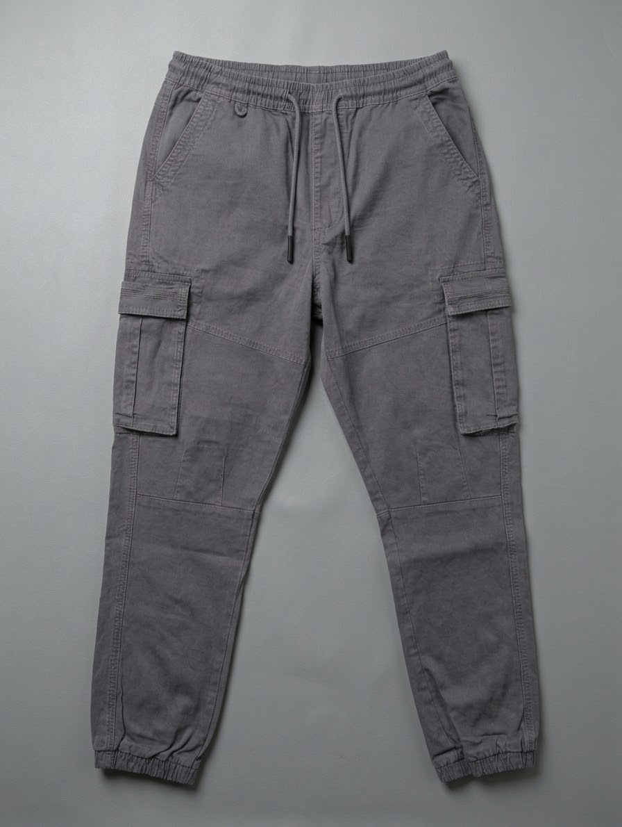 شلوار مردانه کتان کارگو جاگر کمرکش استوک DENIM.CO