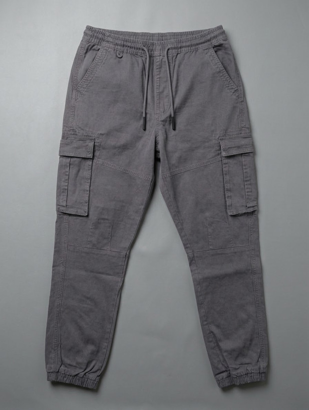 شلوار مردانه کتان کارگو جاگر کمرکش استوک DENIM.CO