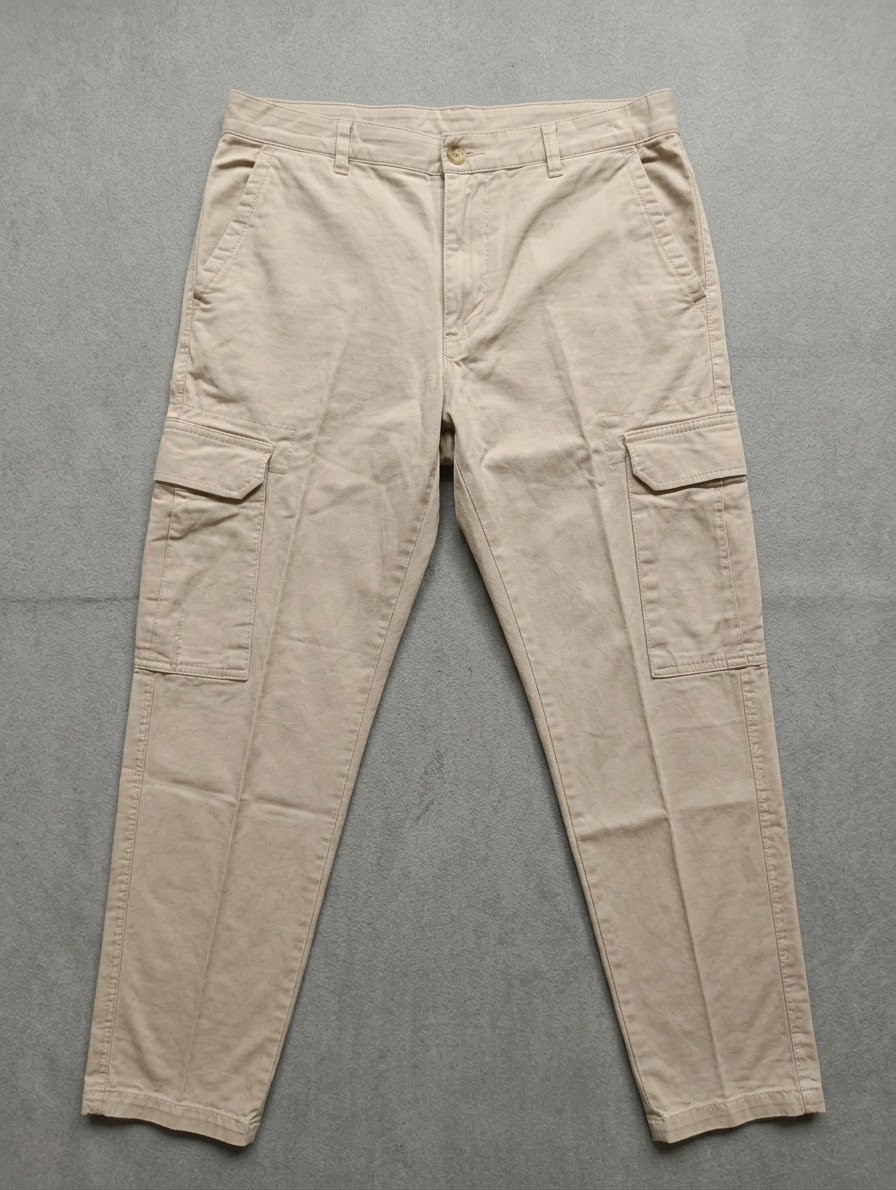 شلوار مردانه کتان کارگو استوک PULL& BEAR