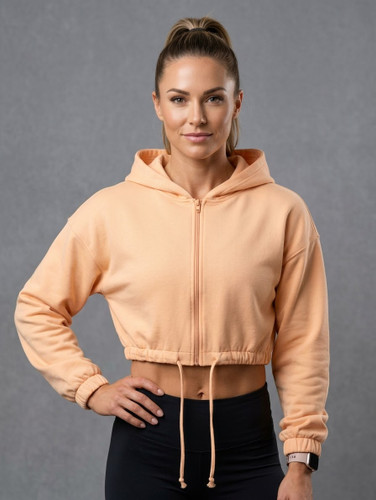 هودی زنانه کراپ استوک H&M