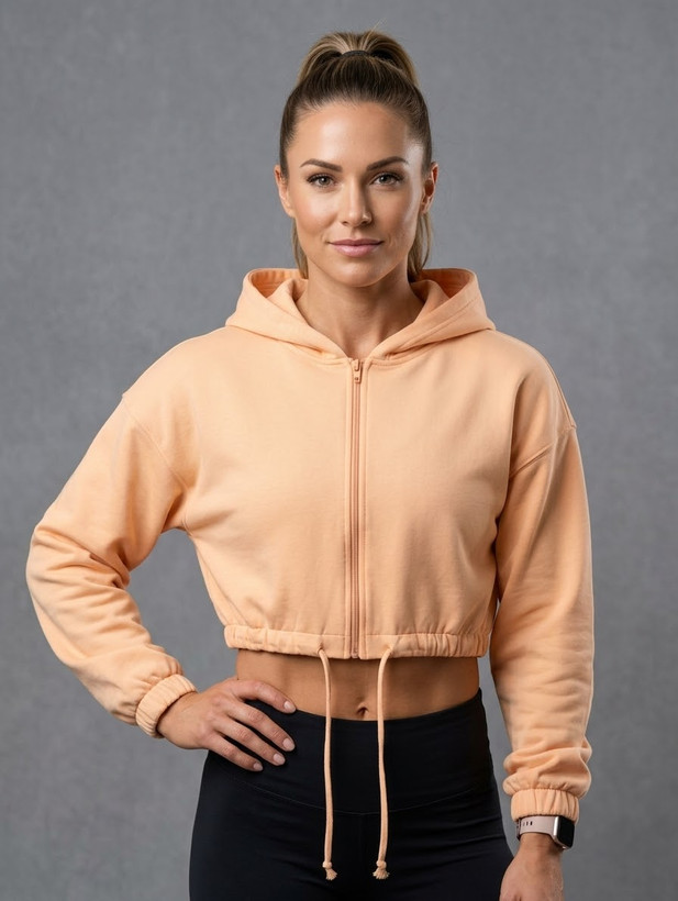 هودی زنانه کراپ استوک H&M
