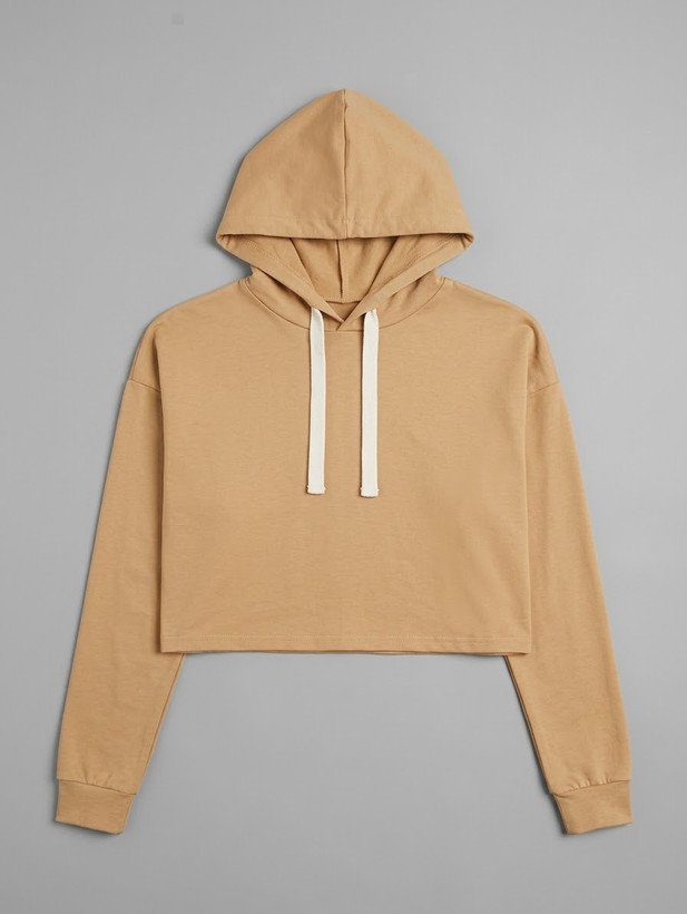 هودی زنانه کراپ استوک BERSHKA