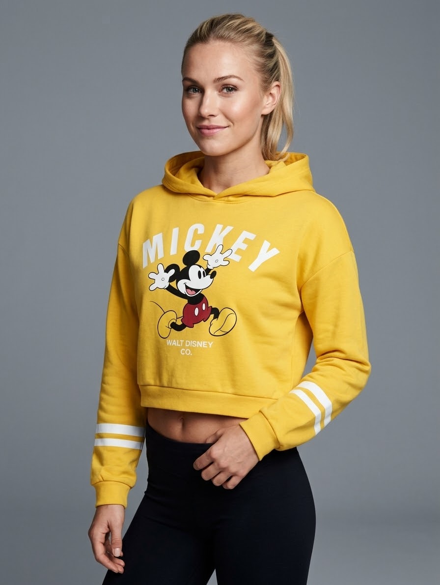 هودی زنانه کراپ استوک H&M