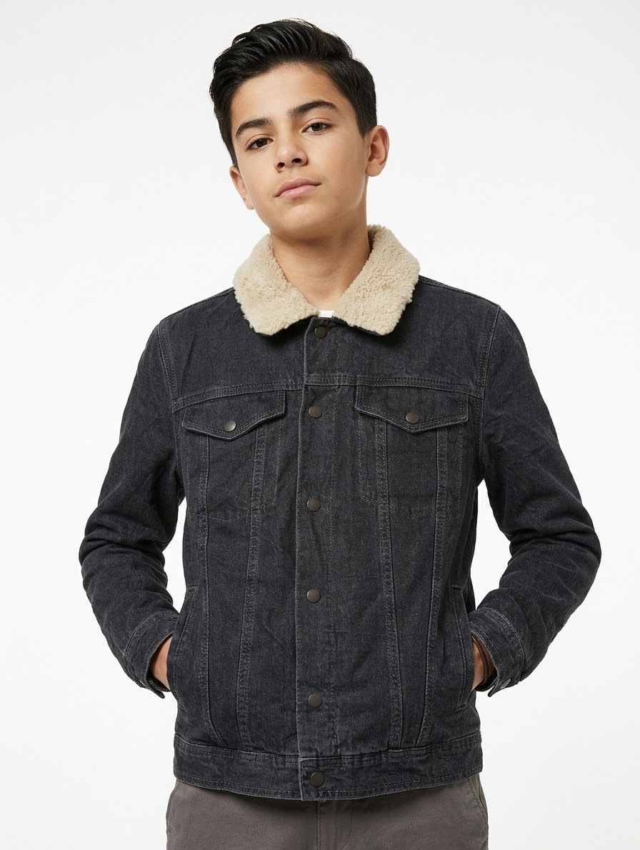 کاپشن پسرانه جین داخل پشم استوک TOPMAN